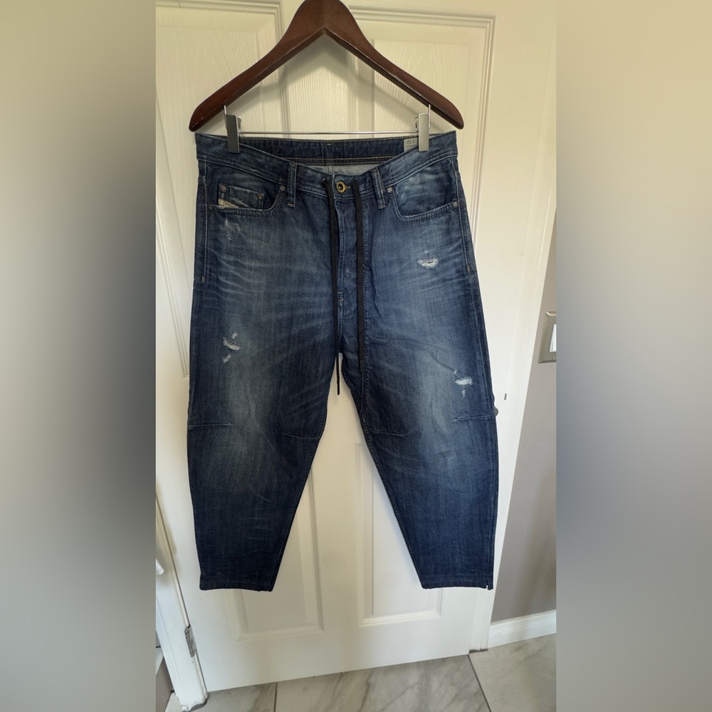 Diesel Trucker Distressed Jeans W30 L32 Dark Wash - Picture 3 of 7